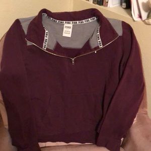 PINK crimson/maroon pull over. No hood.